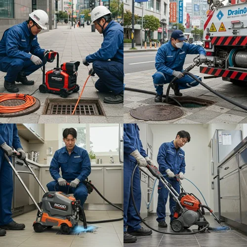 논현동 싱크대 막힘 배수구 식당 주방 기름때