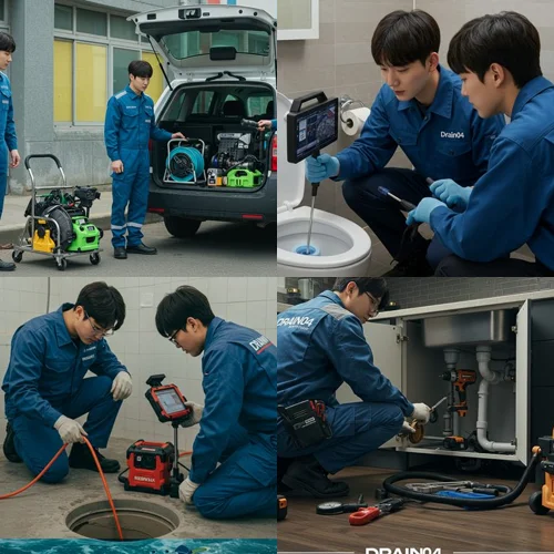 논현동 하수구 뚫음 야간 작업