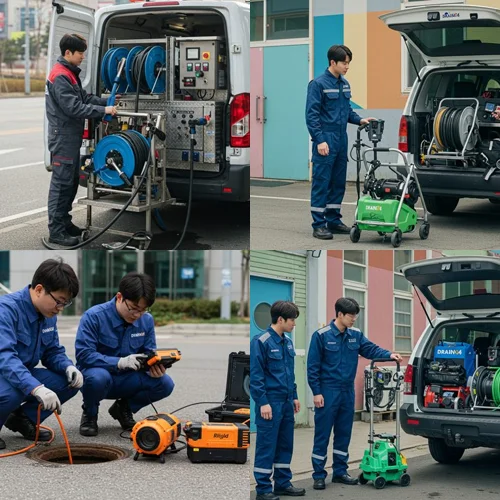 압구정동 고압세척 통수 작업