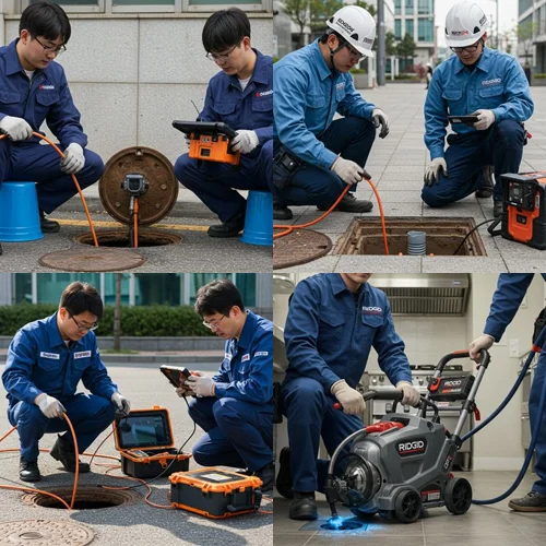 압구정동 하수도 막힘 횡주관 역류