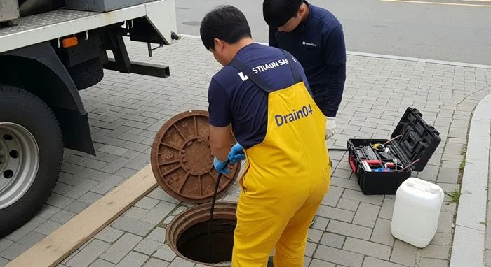 율현동 배수구 막힘 마당 하수구