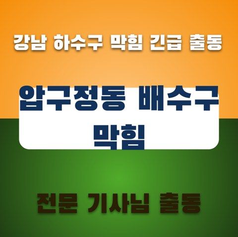 압구정동 배수구 막힘 3361