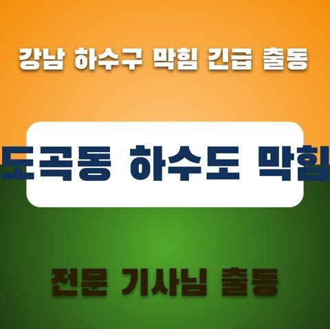 도곡동 하수도 막힘 3521